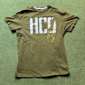 Vintage Y2K Hollister California Mens XL Olive Green Graphic Logo T Shirt